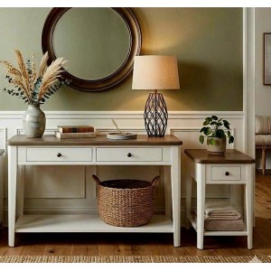 P2728 - D03 : Bộ Trang Trí - Hai Tông Màu Trắng + Óc Chó